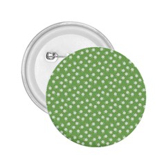 Spring Green White Floral Print 2 25  Buttons by SpinnyChairDesigns