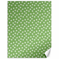 Spring Green White Floral Print Canvas 12  X 16  by SpinnyChairDesigns