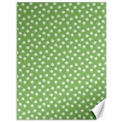 Spring Green White Floral Print Canvas 36  X 48  by SpinnyChairDesigns