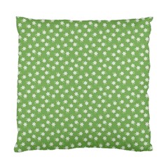 Spring Green White Floral Print Standard Cushion Case (two Sides) by SpinnyChairDesigns