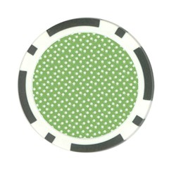 Spring Green White Floral Print Poker Chip Card Guard (10 Pack) by SpinnyChairDesigns