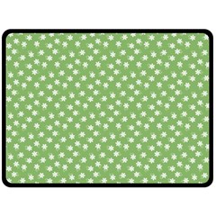 Spring Green White Floral Print Fleece Blanket (large)  by SpinnyChairDesigns