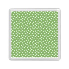 Spring Green White Floral Print Memory Card Reader (square)