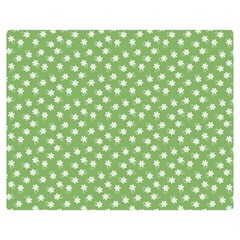 Spring Green White Floral Print Double Sided Flano Blanket (medium)  by SpinnyChairDesigns