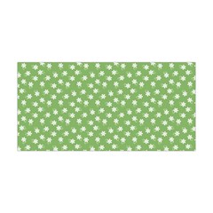 Spring Green White Floral Print Yoga Headband by SpinnyChairDesigns