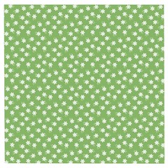 Spring Green White Floral Print Wooden Puzzle Square by SpinnyChairDesigns