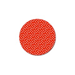 Red White Floral Print Golf Ball Marker (4 Pack) by SpinnyChairDesigns