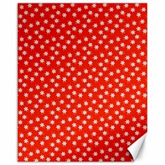 Red White Floral Print Canvas 16  X 20  by SpinnyChairDesigns