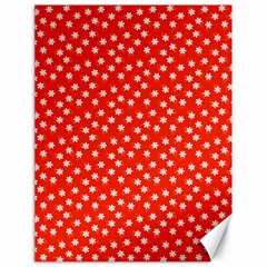 Red White Floral Print Canvas 18  X 24  by SpinnyChairDesigns