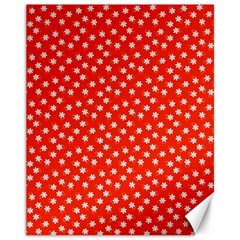 Red White Floral Print Canvas 11  X 14  by SpinnyChairDesigns