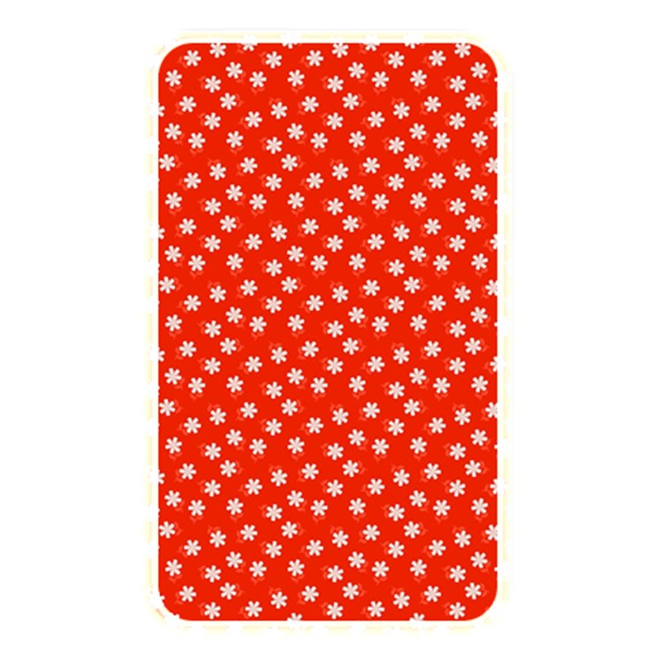 Red White Floral Print Memory Card Reader (Rectangular)