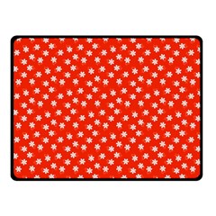 Red White Floral Print Fleece Blanket (small) by SpinnyChairDesigns