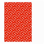 Red White Floral Print Small Garden Flag (Two Sides) Front