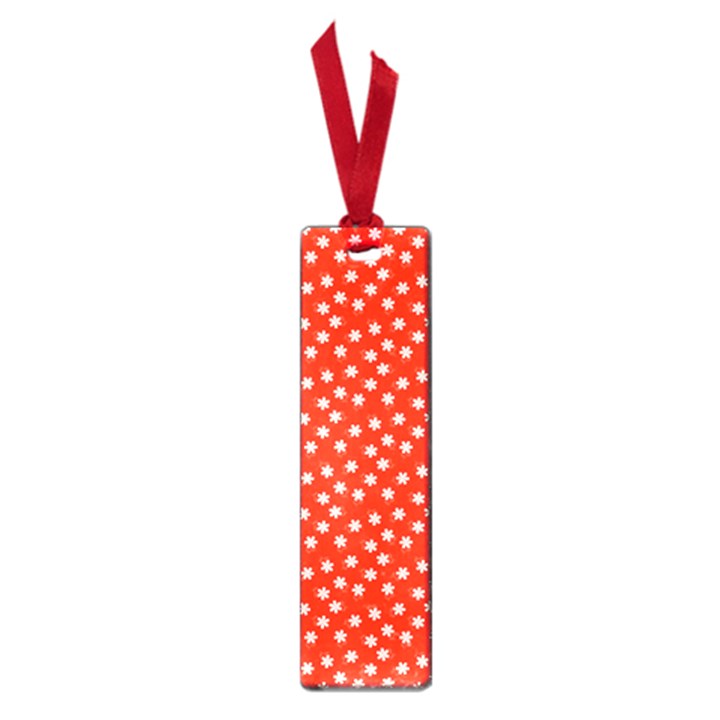 Red White Floral Print Small Book Marks