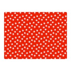 Red White Floral Print Double Sided Flano Blanket (mini)  by SpinnyChairDesigns