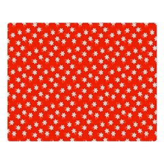 Red White Floral Print Double Sided Flano Blanket (large)  by SpinnyChairDesigns