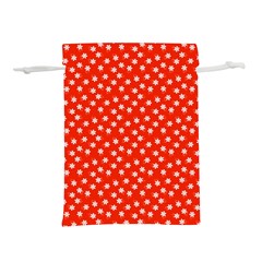 Red White Floral Print Lightweight Drawstring Pouch (m) by SpinnyChairDesigns