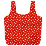 Red White Floral Print Full Print Recycle Bag (XXL) Back