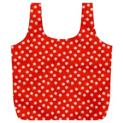 Red White Floral Print Full Print Recycle Bag (xxxl) by SpinnyChairDesigns