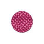 Magenta Rose White Floral Print Golf Ball Marker (10 pack) Front