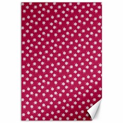 Magenta Rose White Floral Print Canvas 12  X 18  by SpinnyChairDesigns