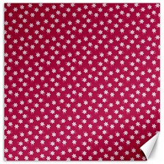 Magenta Rose White Floral Print Canvas 20  X 20  by SpinnyChairDesigns