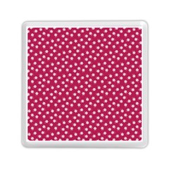 Magenta Rose White Floral Print Memory Card Reader (square) by SpinnyChairDesigns