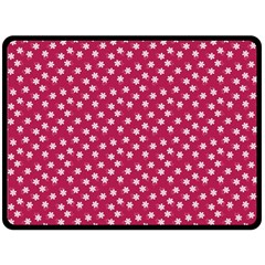 Magenta Rose White Floral Print Double Sided Fleece Blanket (large)  by SpinnyChairDesigns