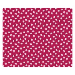 Magenta Rose White Floral Print Double Sided Flano Blanket (small)  by SpinnyChairDesigns