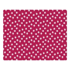 Magenta Rose White Floral Print Double Sided Flano Blanket (large)  by SpinnyChairDesigns