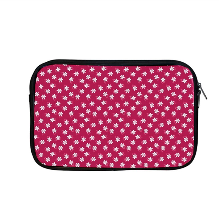 Magenta Rose White Floral Print Apple MacBook Pro 13  Zipper Case