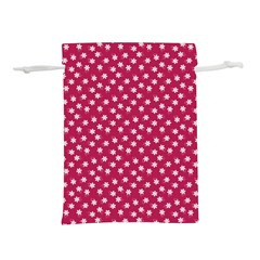 Magenta Rose White Floral Print Lightweight Drawstring Pouch (s) by SpinnyChairDesigns