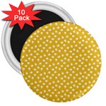 Saffron Yellow White Floral Pattern 3  Magnets (10 pack)  Front