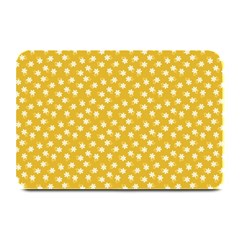 Saffron Yellow White Floral Pattern Plate Mats by SpinnyChairDesigns