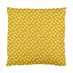 Saffron Yellow White Floral Pattern Standard Cushion Case (two Sides) by SpinnyChairDesigns