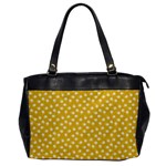 Saffron Yellow White Floral Pattern Oversize Office Handbag Front