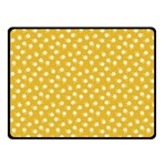 Saffron Yellow White Floral Pattern Fleece Blanket (Small) 50 x40  Blanket Front