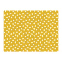 Saffron Yellow White Floral Pattern Double Sided Flano Blanket (mini)  by SpinnyChairDesigns