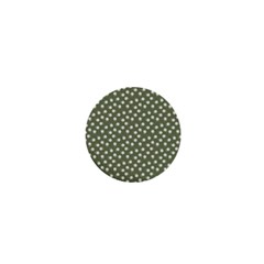 Sage Green White Floral Print 1  Mini Buttons by SpinnyChairDesigns