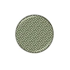 Sage Green White Floral Print Hat Clip Ball Marker (4 Pack) by SpinnyChairDesigns