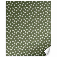 Sage Green White Floral Print Canvas 16  X 20  by SpinnyChairDesigns