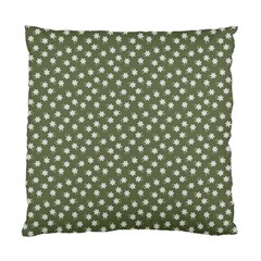 Sage Green White Floral Print Standard Cushion Case (two Sides) by SpinnyChairDesigns