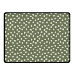 Sage Green White Floral Print Double Sided Fleece Blanket (small)  by SpinnyChairDesigns