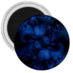 Dark Blue Abstract Pattern 3  Magnets by SpinnyChairDesigns