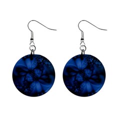 Dark Blue Abstract Pattern Mini Button Earrings by SpinnyChairDesigns