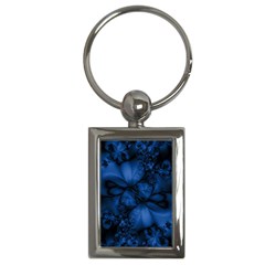 Dark Blue Abstract Pattern Key Chain (rectangle) by SpinnyChairDesigns