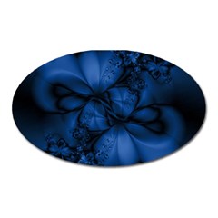 Dark Blue Abstract Pattern Oval Magnet by SpinnyChairDesigns