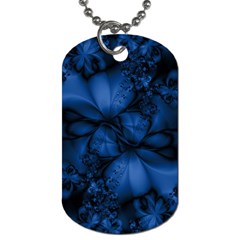 Dark Blue Abstract Pattern Dog Tag (two Sides) by SpinnyChairDesigns