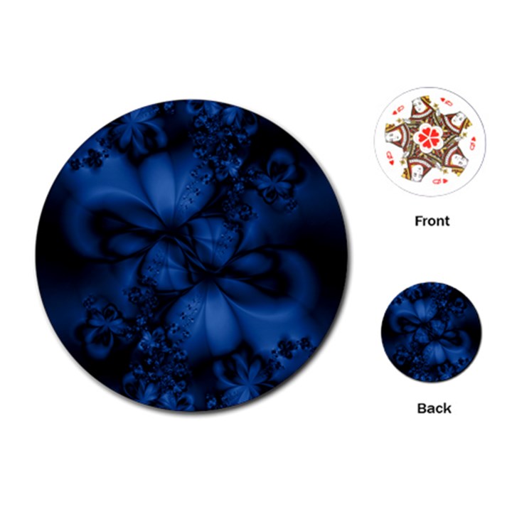 Dark Blue Abstract Pattern Playing Cards Single Design (Round)