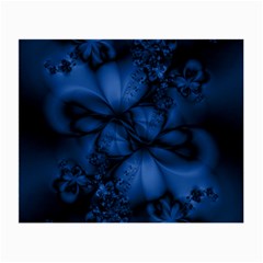 Dark Blue Abstract Pattern Small Glasses Cloth (2 Sides) by SpinnyChairDesigns